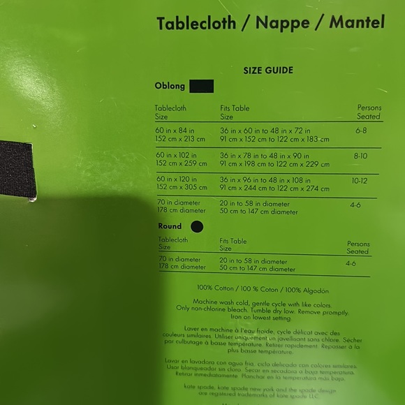 NWT Kate Spade ♠️ dragonfly oblong tablecloth - Picture 4 of 4